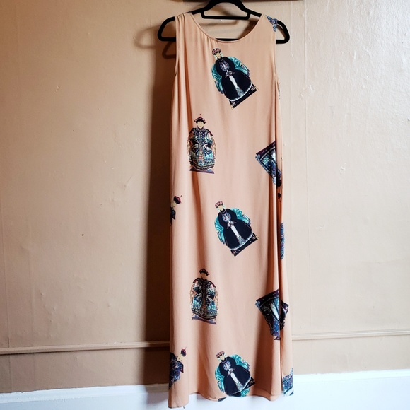 Vintage 100% Silk Harari Slit Maxi Tank Dress - Picture 2 of 7